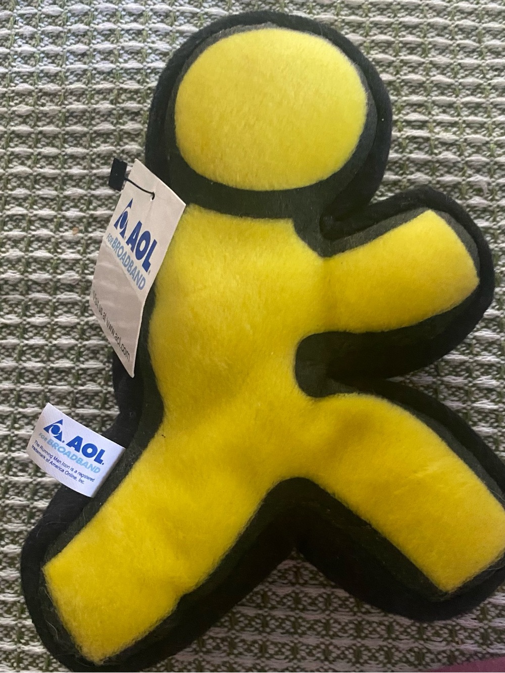 AOL Running Man Plush Bean Bag Vintage Rare HTF Dial-Up Internet 1990s Y2K